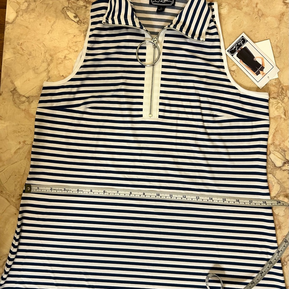 Ivy Lane Stripe Dress Navy White Mod Small - Picture 8 of 13